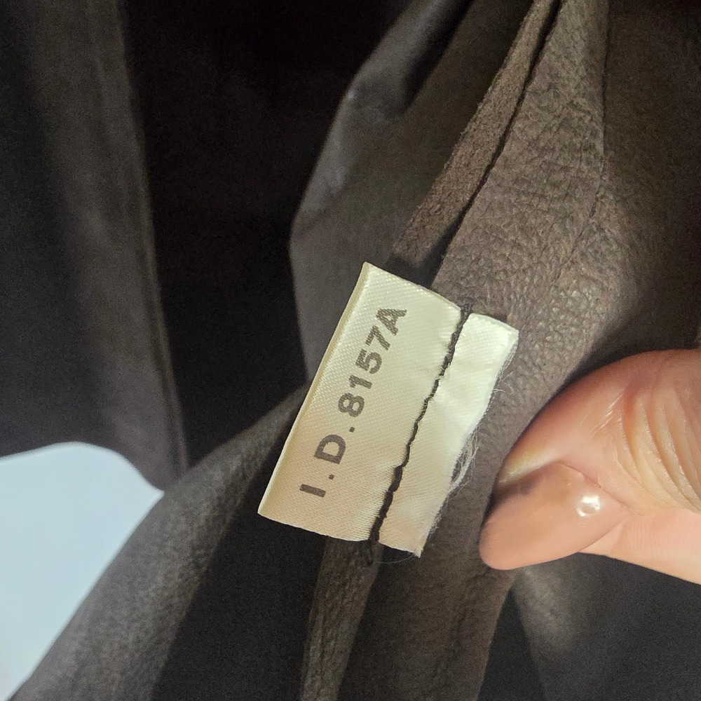 Ann Taylor Suede Leather Shirt Jacket Womens M Brown 100% Leather Minimalist - Picture 4 of 12